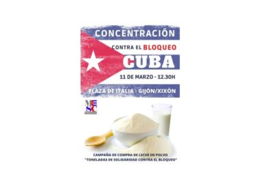 Concentración contra el bloqueo de EEUU apoyará este  “Toneladas de leche en polvo para Cuba”