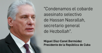 Cuba. Presidente Miguel Díaz-Canel condena asesinato de líder de la resistencia libanesa Hassan Nasrallah