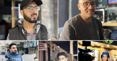 Cinco periodistas muertos por bombardeo israelí frente al Hospital Al-Awda