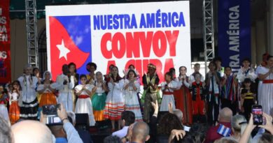Realizan acto de bienvenida al Convoy Nuestra América